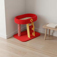 Cat Climbing Structure with Ladder Four-Season Pet Mat Activity Center Stable Construction Animal Furniture for Small Apartment