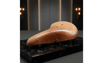 Vintage-Style Leather Bike Seat with Springs Sprung Leather Cycle Saddle Retro Bike Saddle Cushioned for Commuters, Cyclists, City Cruisers, Road Bikes