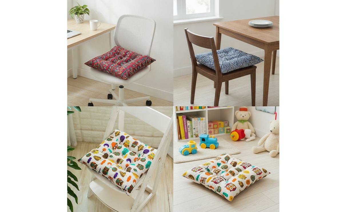 Comfortable Chair Cushion with Ties Quilted Tufted Seat Cushion Padded Chair Pad with Ties Thick for Students, Dining Chairs, Tatami