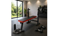 Folding Weight Bench Space-Saving Barbell Rack Bench Red Trim