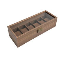 Watch Storage Box with Glass Lid Walnut for Collectors