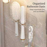 Wall Mounted Comb Holder, Single Tier Acrylic Organizer, Bathroom Toilet Storage, Space Saving Rack for Students