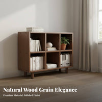 Solid Wood Bookshelf Multipurpose Freestanding Grid Cabinet Cube Storage Organizer Sturdy Construction Open Grid Display Suitable for Families Parents Playroom Study Bedroom