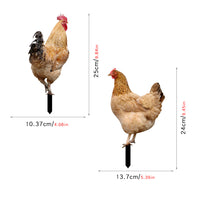Yiwol 3mm Double-Sided Printed Plastic Hen Garden Stake for Yard Art