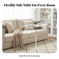 C-Shaped Rolling Stand Height Adjustable Side Table Mobile Design for Students