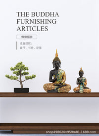 厂家批发泰国佛像树脂工艺品东南亚创意玄关家居饰品摆件跨境优选