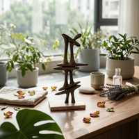 Geometric Sculpture Bronze-and-Gold Sculpture with Marble Base Light-Luxury Decorative Ornament for Interior Designers