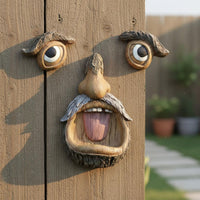 Tree Face Decoration Hand Painted Old Man Tree Face Weather Resistant for Patio