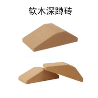 软木瑜伽砖深蹲楔形块小腿抬高拉伸平抬脚跟斜板健身举重训练坡道