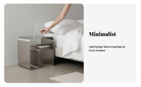 Minimalist Design C-Shaped End Table single-Piece Construction Nightstand Modernist Movement Inspired Household Furniture Vintage and design for Apartment Dwellers, Homeowners, Students, Living Room, Small Spaces, Home Office, Lounge Area