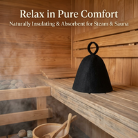 Steam Room Hat, Sauna Cap for Enthusiasts, Breathable Wool, Sweat Absorbent, Traditional Design, Han - Image 4