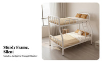 Space-Saving Metal Bunk Bed Safety Guardrail Metal Bunk Bed Frame High Stability Bedroom Furniture Sturdy and Long-Lasting for Adults, Students, Workers, Small Apartment, Hostel