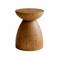 Wabi-Sabi Hardwood End Table, Retro Distressed Tea Table, Creative Base