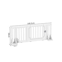 Pet Gate with Door Plastic Freestanding Pet Gate Long-Lasting for Hallways