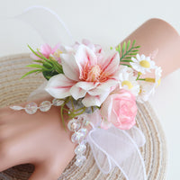 2026 New Wedding Boutonniere for Groom and Bride Gold Flower Sister Bridesmaid Wrist Flower Business Meeting Wedding Use