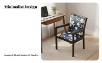 Upholstered Wooden Chair with Armrests Spindle Spine Dining Chair Sturdy Wood Legs Minimalist Design for Office Workers
