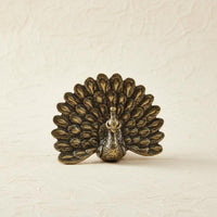 Solid Brass Peacock Ornament Detailed Design Brass Peacock Figurine for Office