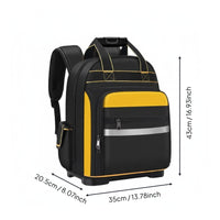 Tool Backpack Large Capacity Molded Base Tool Bag Wear-Resistant for Technicians