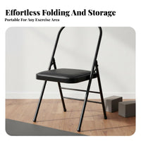 Foldable Iyengar Mind-Body Practice Chair Heavy Duty Folding Exercise Chair Stable Support Mind-Body Practice Backbend Bench Portable for Beginners, Home Practice