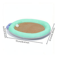 Cooling Mat with Raised Rim Anti-Slip Pet Cooling Mat Woven for Floor