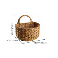 Wicker Wall Basket Rustic Wall Hanging Storage Basket Decorative for Kitchen