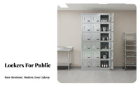 Rust-Proof Stainless Steel Multi-Door Cabinet Dining Tableware Cabinet Sturdy and Long-Lasting Employee Lunch Box Locker Secure Lock for Employees, Students, Workers, Cafeteria, School, Restaurant, Factory