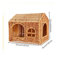 Rattan Bird House Decorative Woven Bird Nest Compact Size
