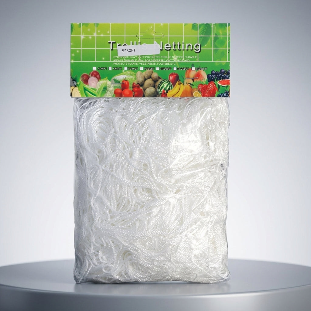 Garden Trellis for Climbing Plants and Vegetables, Heavy Duty Garden Netting for Plant Support, Polyester Material Pea Netting, Square Grid