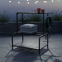 Metal Garden Tool Rack Heavy Duty Garden Storage Rack Space Saving Multi-Tier Tool Holder for Patio, Shed