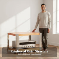 Wood and Aluminum Stereo Rack Shock Absorbing High-Fidelity Equipment Rack Modern Design Amplifier Stand for Audiophiles, Listening Room, Home Theater