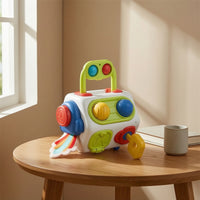 Infant Busy Toy with Handle Interactive Activity Cube with Buttons Busy Cube Developmental Toddler Activity Toy Sturdy