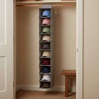 10 Layer Hanging Storage Bag Easy to Reach Hanging Hat Organizer for Closet