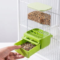 Clean-feed Bird Feeder and Bird Cage Feeder, Automatic Budgie Feeders for Cages, Hull Separation Perch for Cockatiel and Lovebird Use