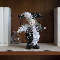 Handmade Ceramic Clown Doll Bright Colors Doll Poseable Adjustable Clown Figure for Collectors