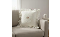 Lace Embroidered Pillow Cover Soft Ruffled Embroidered Cushion