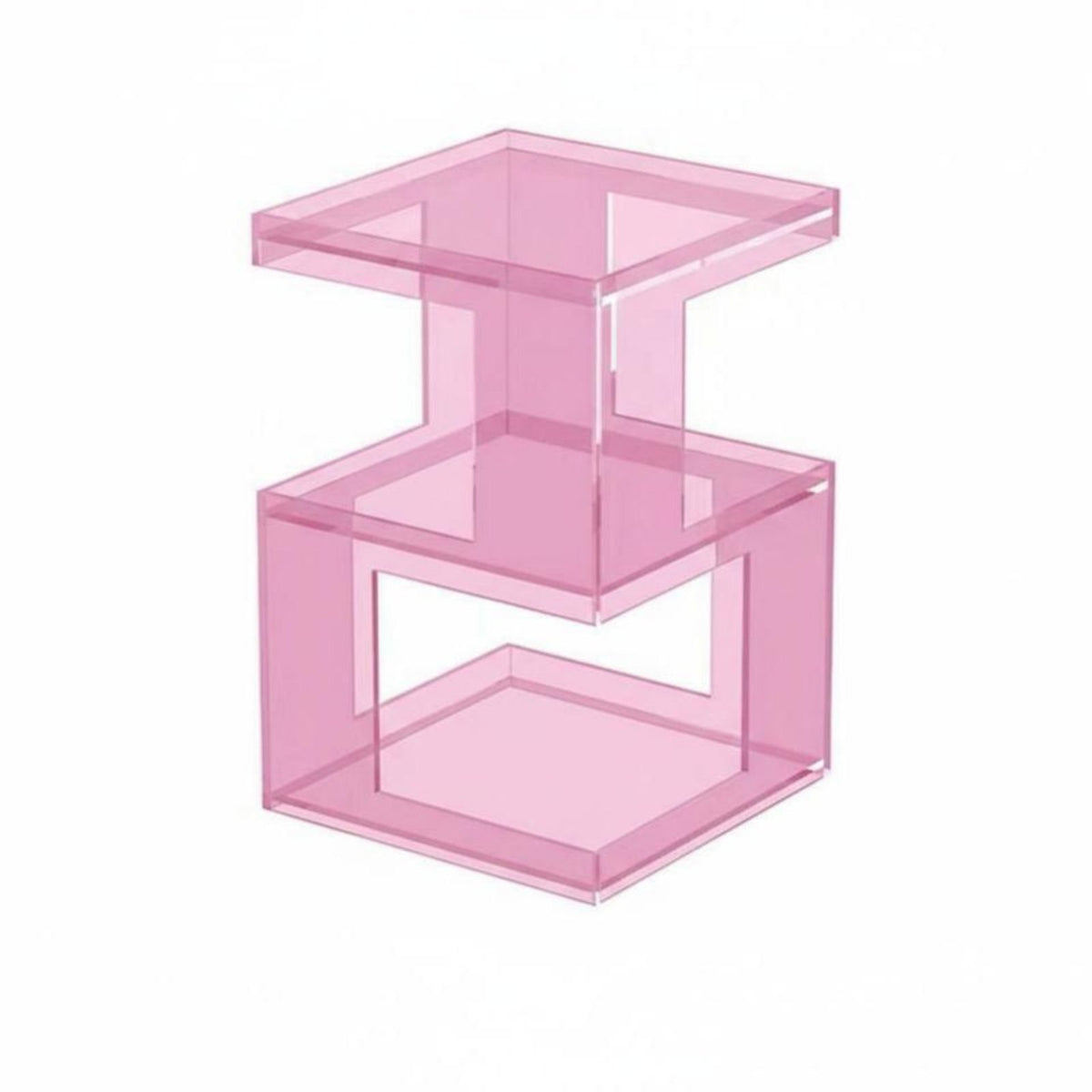 2-Tier Transparent Stand Robust 2-Tier Clear Table Sturdy for Renters, Students