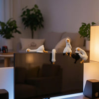 4 Pieces Cute Duck Dashboard Decoration Cartoon Duck Dashboard Decor Playful Screen Perch Figures Compact for Drivers, Commuters, Office Desk