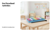 Includes Mallets Rectangular Base Music Instrument Clear Bright Sound 13-Tone Aluminum Bar Instrument Metal Xylophone