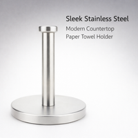 Table Metal Freestanding Dispensing Paper Towel Holder for Kitchen and Dining Room, Stainless Steel Roll for Families