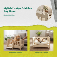 Elevated Wooden Pet Bed Frame, Indoor Pet House