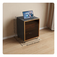 AV Component Rack with Wheels Adjustable Amplifier Stand Cabinet Rolling Media Tower Electronics Storage Heavy-duty Metal Suitable for Home Theater Living Room Office