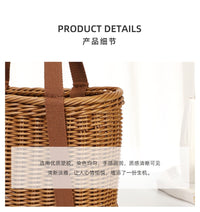 源头厂家仿藤手工编织提篮购物买菜篮子水果蔬菜采摘篮伴手礼花篮