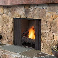 Adjustable Fireplace Curtain Rod Set with Metal Mesh Screen