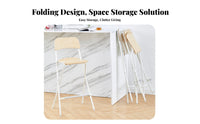 Collapsible High-Back Stool Space-Saving Folding Chair Comfortable Backrest