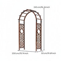 Wooden Garden Arbor Anti-Rust-Resistant Outdoor Garden Lattice Archway Weather Resistant Climbing Plant Archway for Gardeners, Yard Entryway