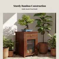 New Chinese Bamboo End Table, Corner Table, Multitier Storage Shelf