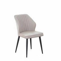 Upholstered Wooden Armchair Modern Design Upholstered Side Chair with Ribbed
