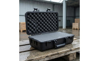 Molded Plastic Safeguarding Storage Case Locking Latches Foam Lined Case Black Portable Equipment Box Heavy Duty