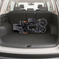 Four-Seat Pram Wagon Black Canopy 4 Seat Pram Wagon Storage Pockets Kids Transport