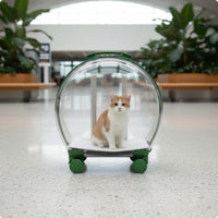 Transparent Pet Carrier Extendable Handle Cat Carrier Trolley Noiseless Wheels Cat Trolley Case for Outdoor